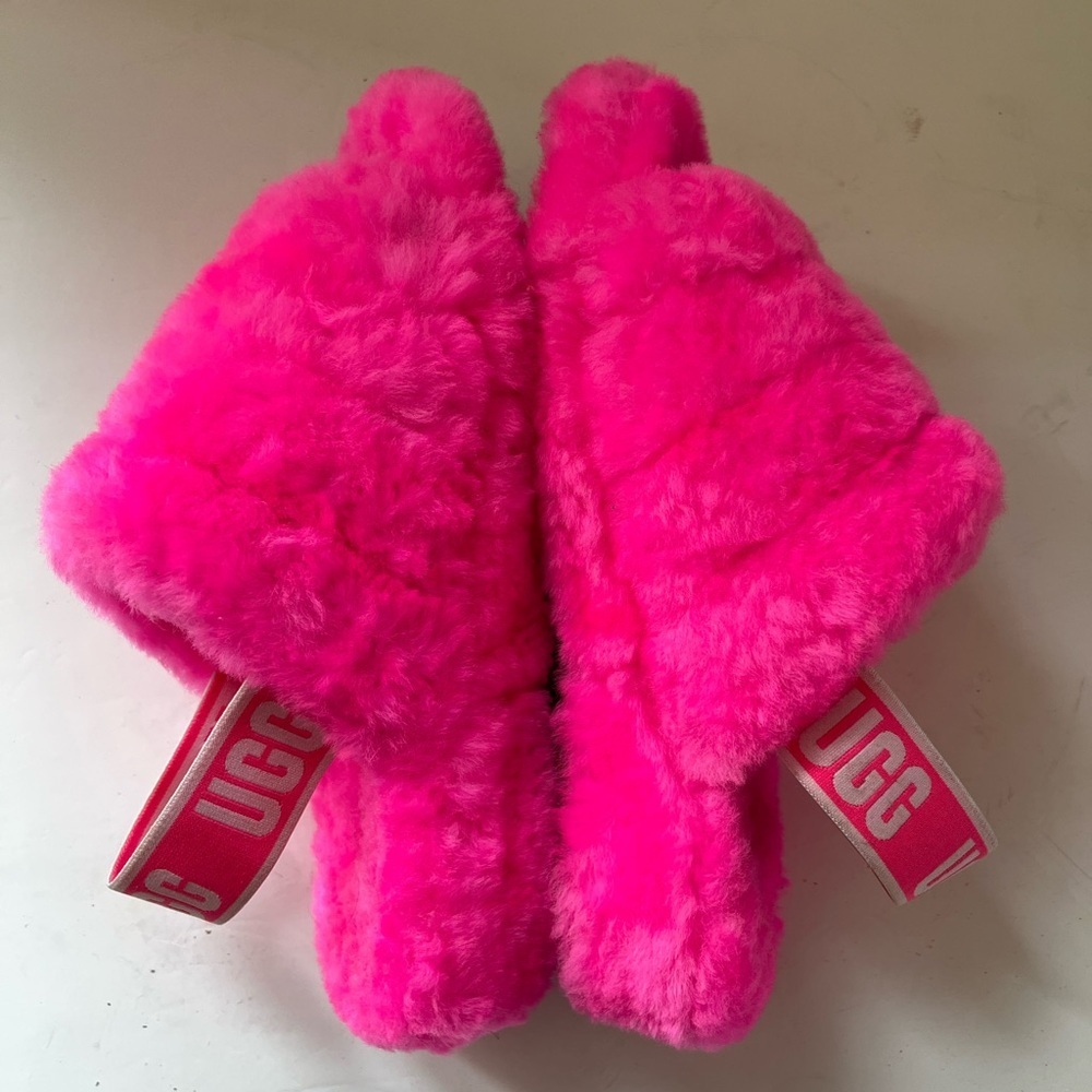 UGG Fluff Yeah Fuchsia Pink Slippers Size 6 - Picture 3 of 8